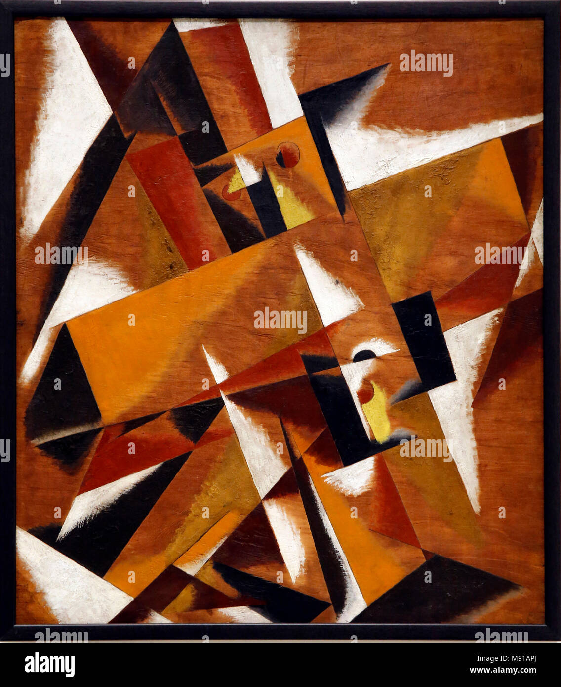 Lioubov Popova, Dimensional and Force Structure, 1921, oil on plywood, Tretiakov National gallery, Moskow. Shot while exhibited in Paris, France. Stock Photo