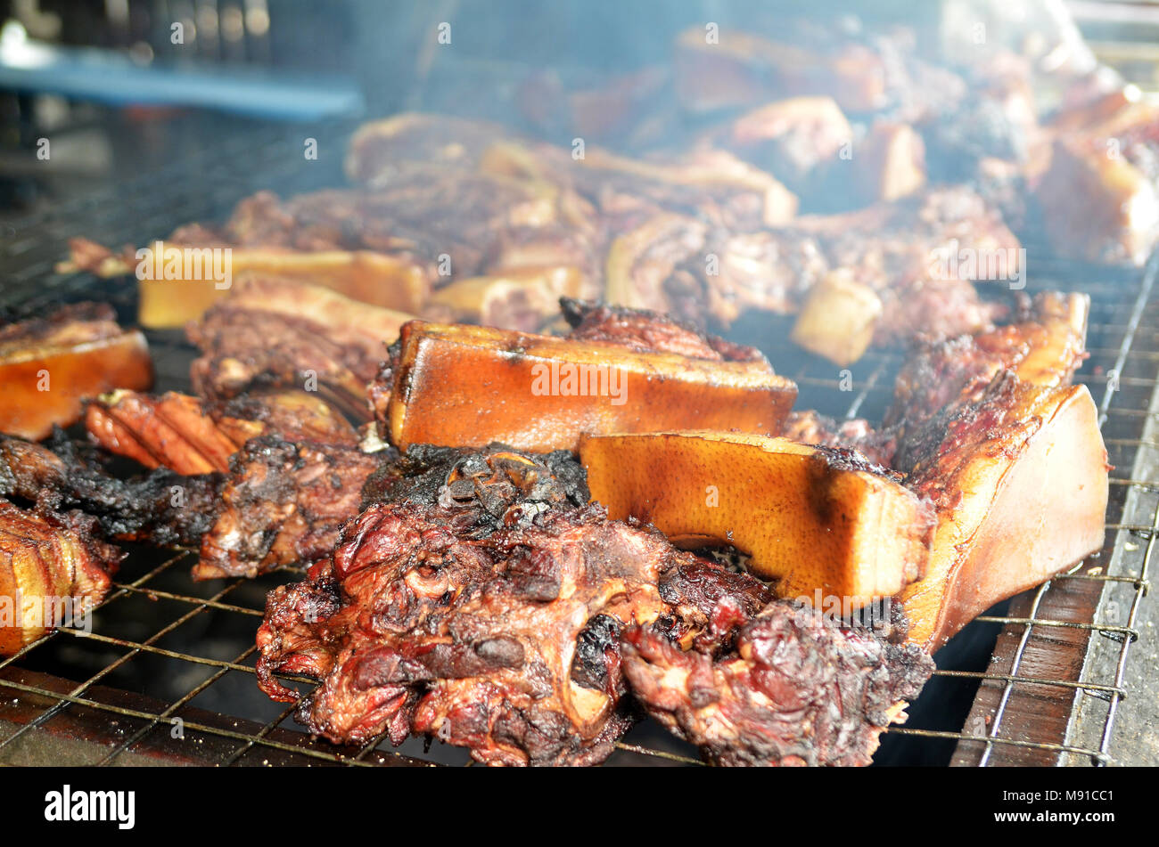 Sinalau Bakas or Smoked Wild Boar is one of Sabah's most popular native dishes, an iconic food of Kadazandusun people, the largest ethnic group in Nor Stock Photo
