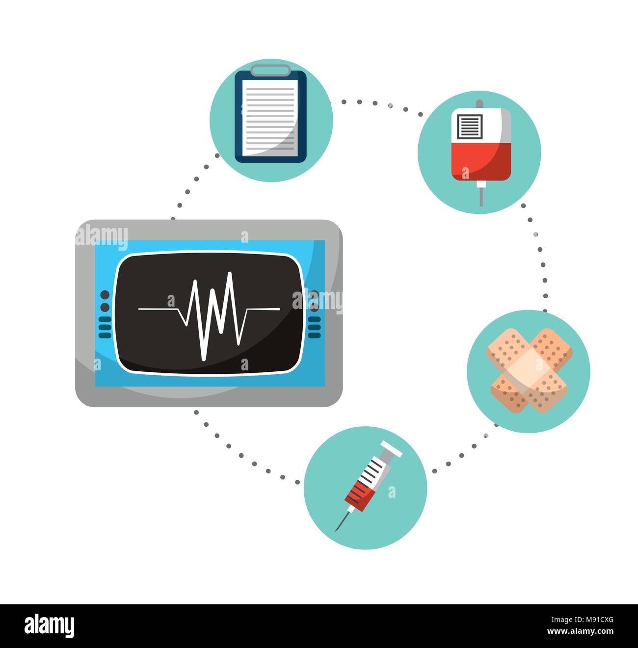 monitoring rate cardiology mecial icons Stock Vector Image & Art - Alamy