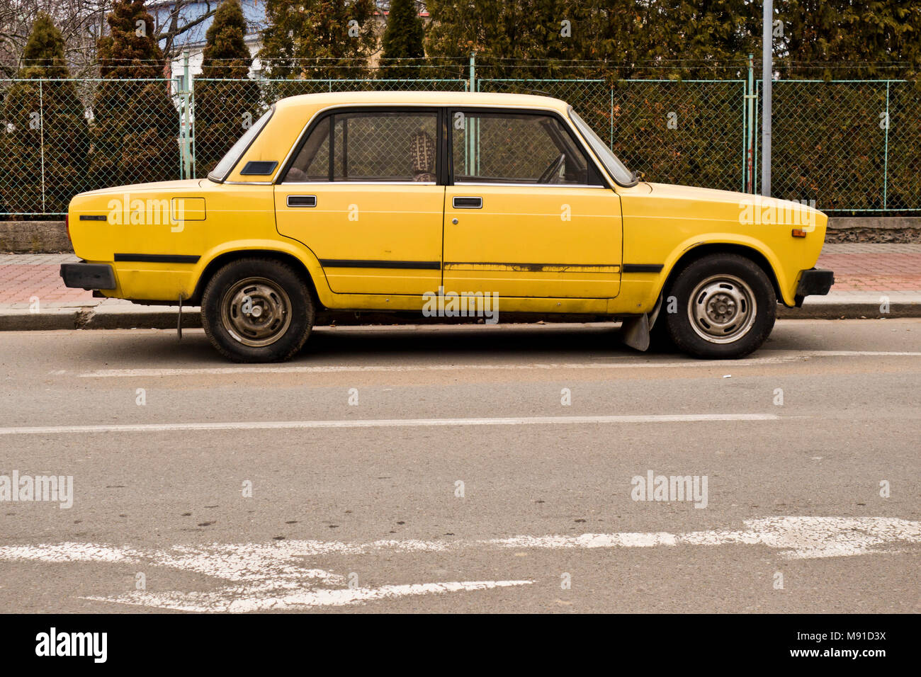 VAZ-2105 also named Lada or Zhiguli, from Soviet car manufacturer AvtoVAZ Stock Photo