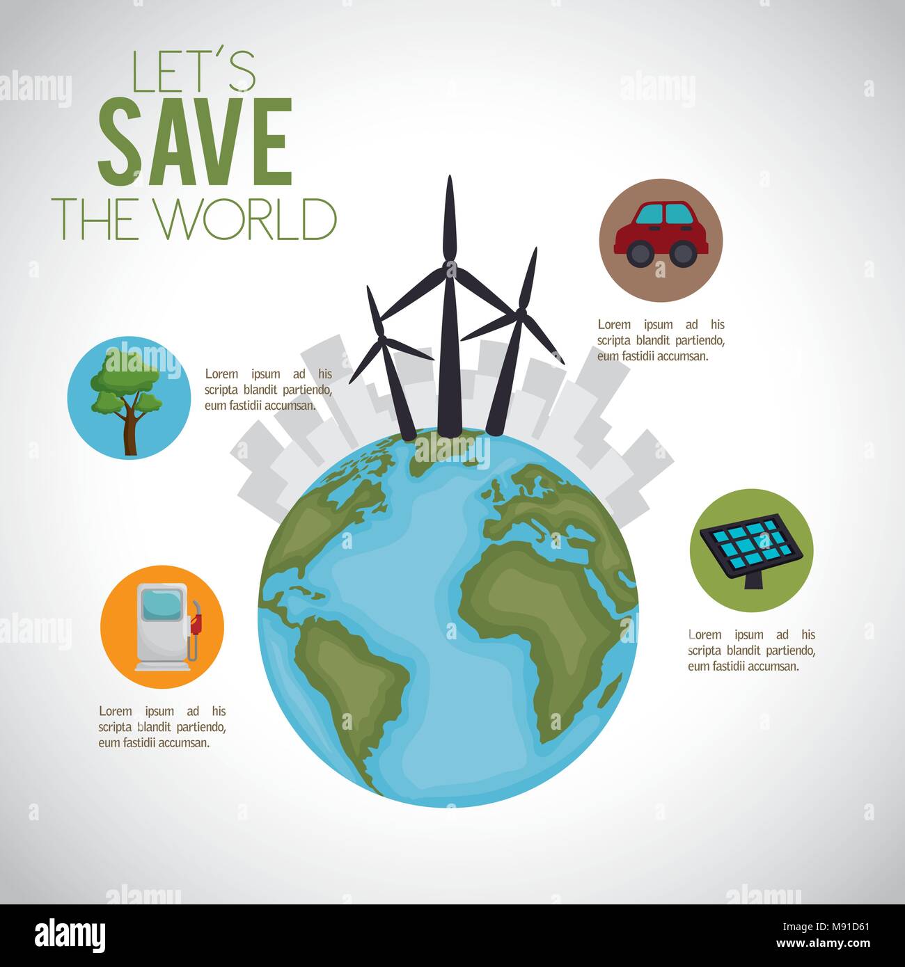 Ecology infographic think green hi-res stock photography and images - Alamy