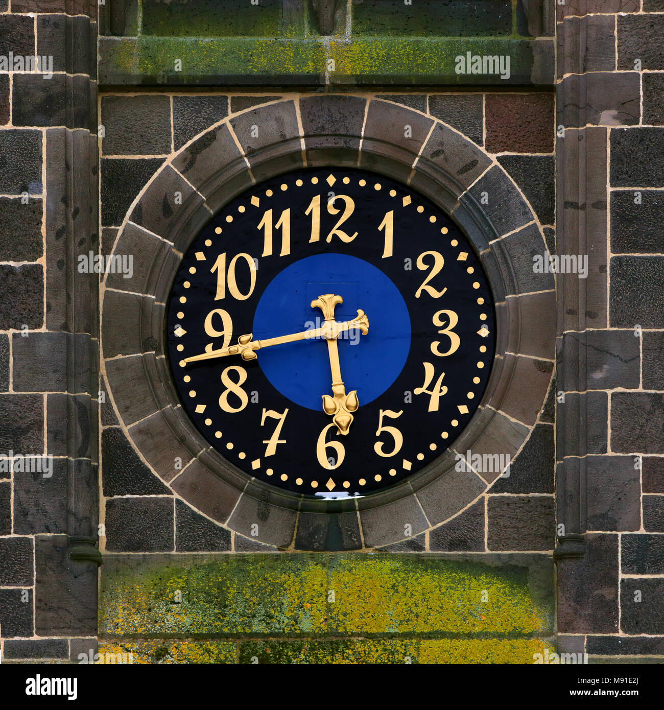 Clock at Dankeskirche (Church of Praise) in Bad Nauheim, Germany Stock Photo