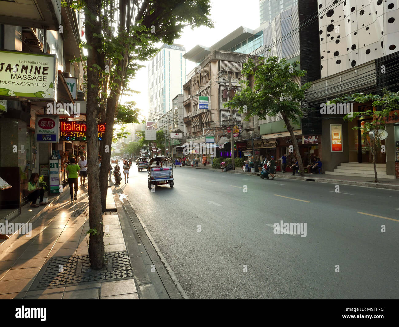 Silom Road in the Bang Rak district of Bangkok, Thailand Stock Photo