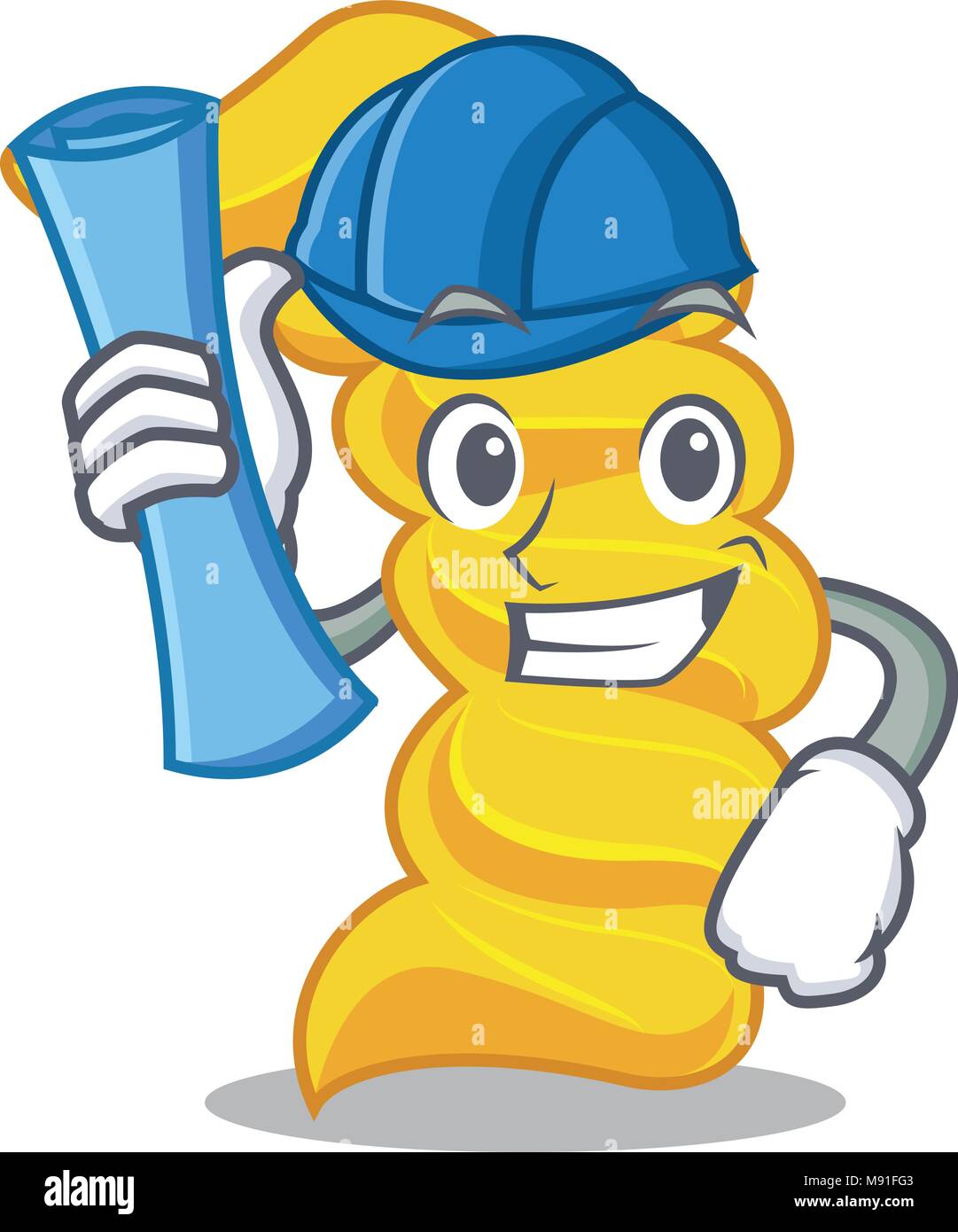 Architect fusilli pasta character cartoon Stock Vector Image & Art - Alamy