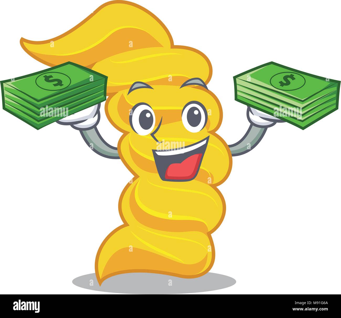 With money fusilli pasta mascot cartoon Stock Vector Image & Art - Alamy
