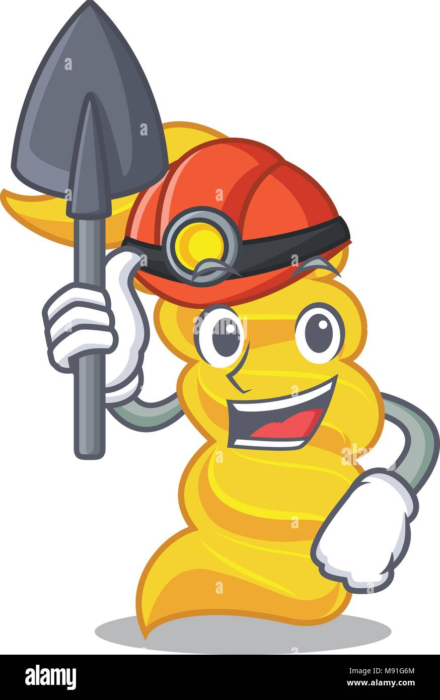 Miner fusilli pasta mascot cartoon Stock Vector Image & Art - Alamy