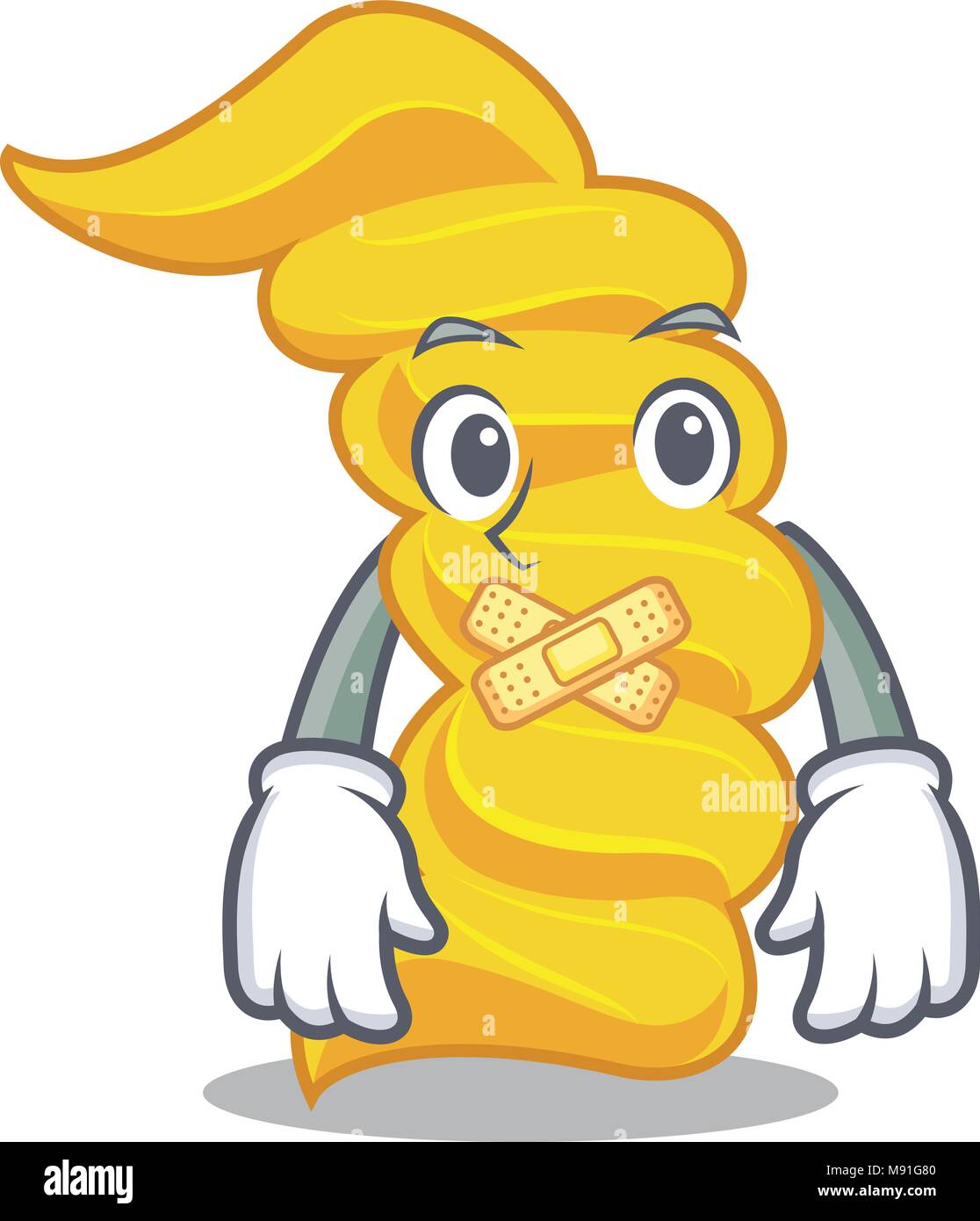 Silent fusilli pasta mascot cartoon Stock Vector Image & Art - Alamy