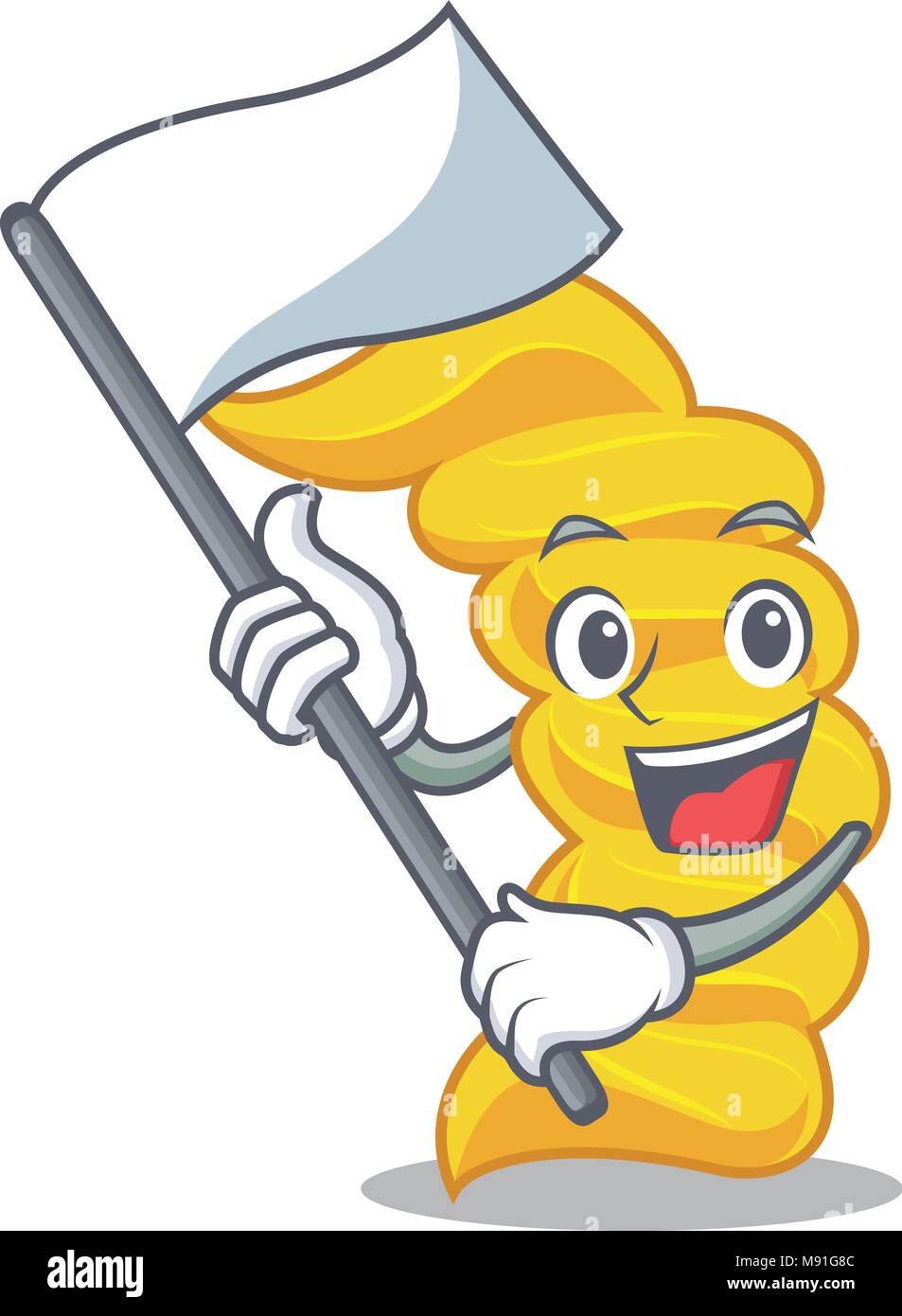 With flag fusilli pasta mascot cartoon Stock Vector Image & Art - Alamy