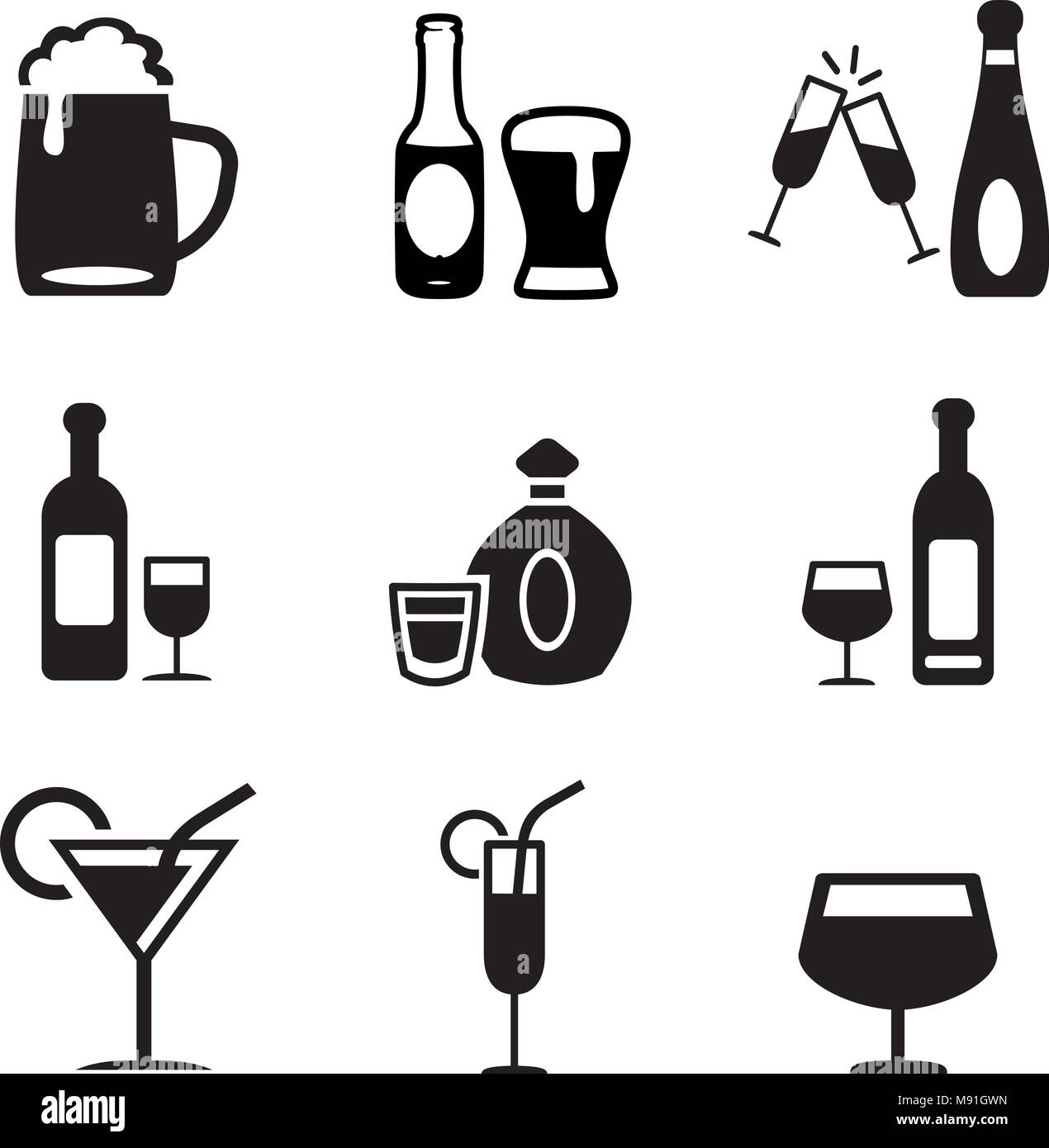 Simple vodka drinks Stock Vector Images - Alamy