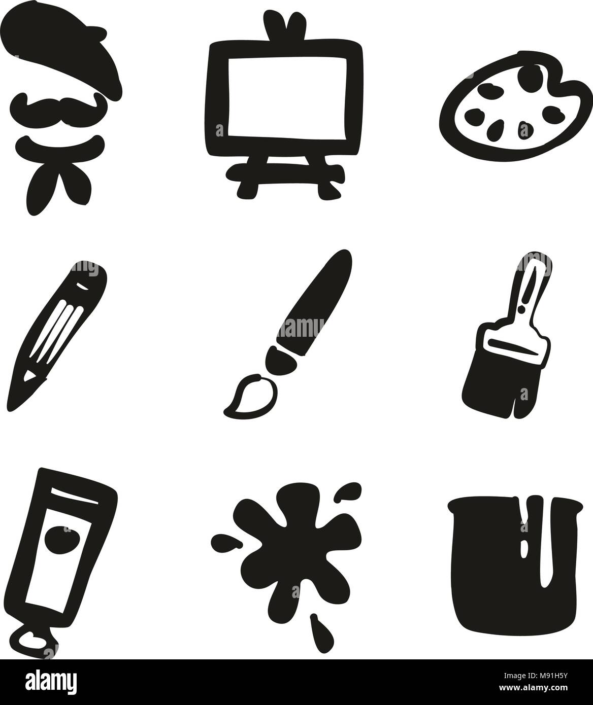 Artist Icons Freehand Fill Stock Vector Image & Art - Alamy