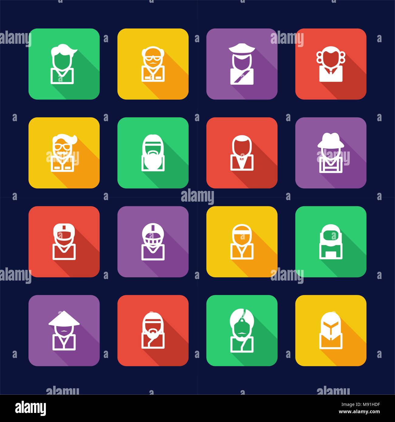 Avatar or Profile Picture Icons Set 3 Thin Line Vector Illustration Set ...
