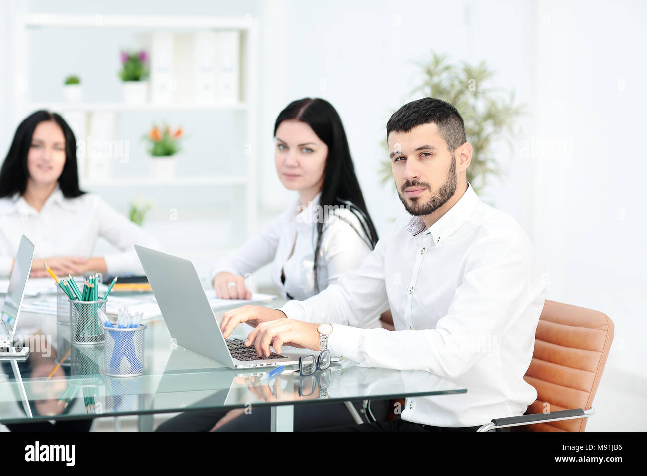 Business People Meeting Communication Discussion Working Office Concept Stock Photo