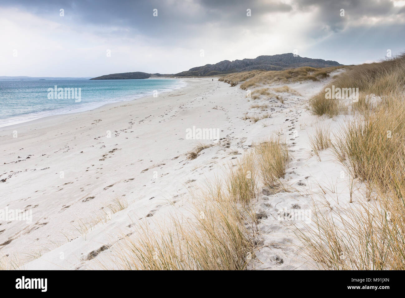 Traigh na Beirigh beach at Neep on the Isle of Lewis in the Outer Hebrides. Stock Photo