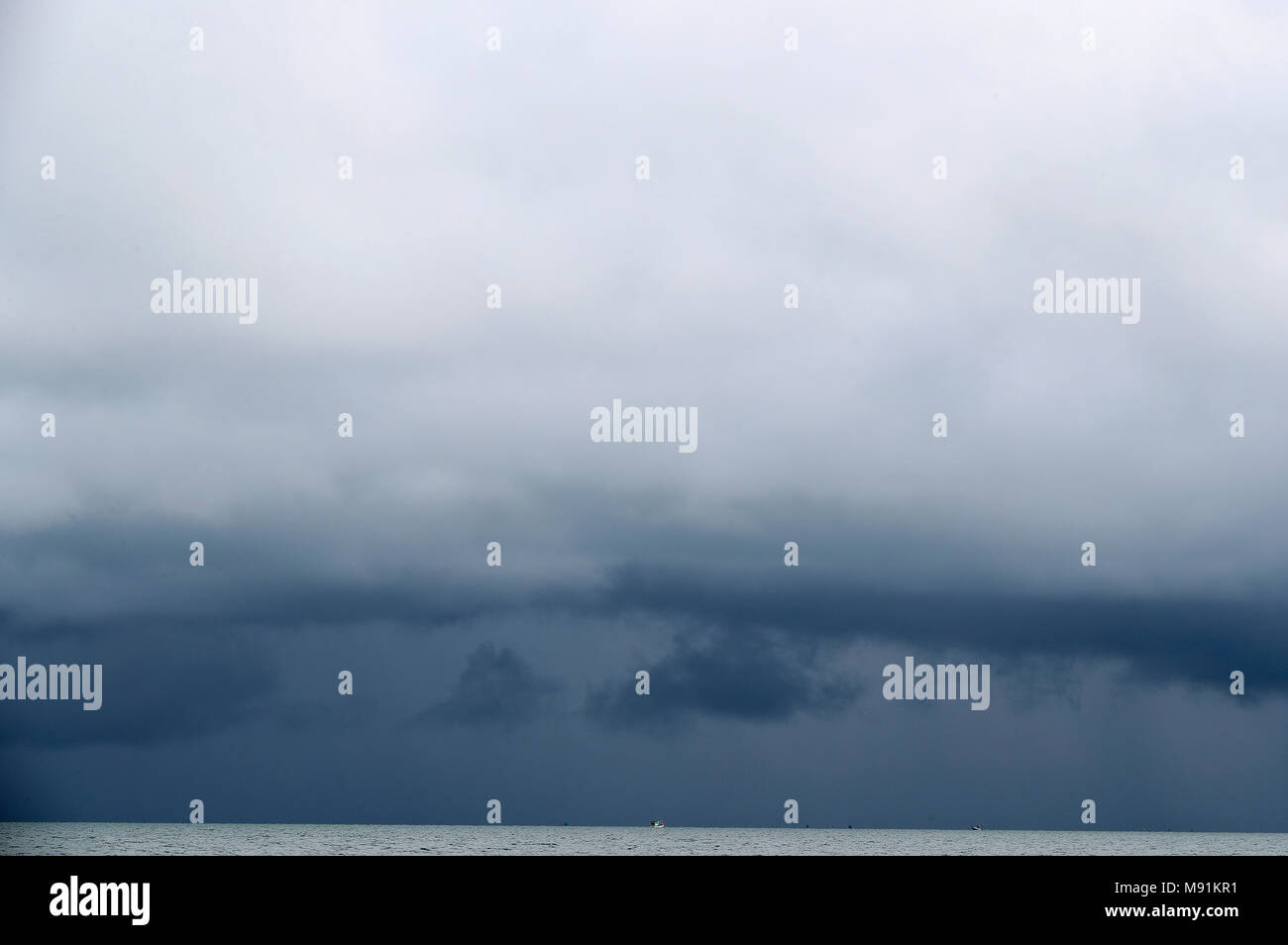 Monsoon season. Large storm clouds over South China sea.  Phu Quoc. Vietnam. Stock Photo