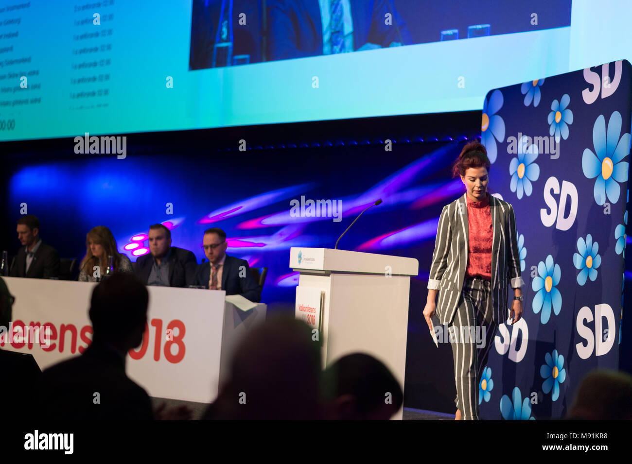 Stockholm, Sweden, March 17, 2018. Sweden Democrats (SD) Election