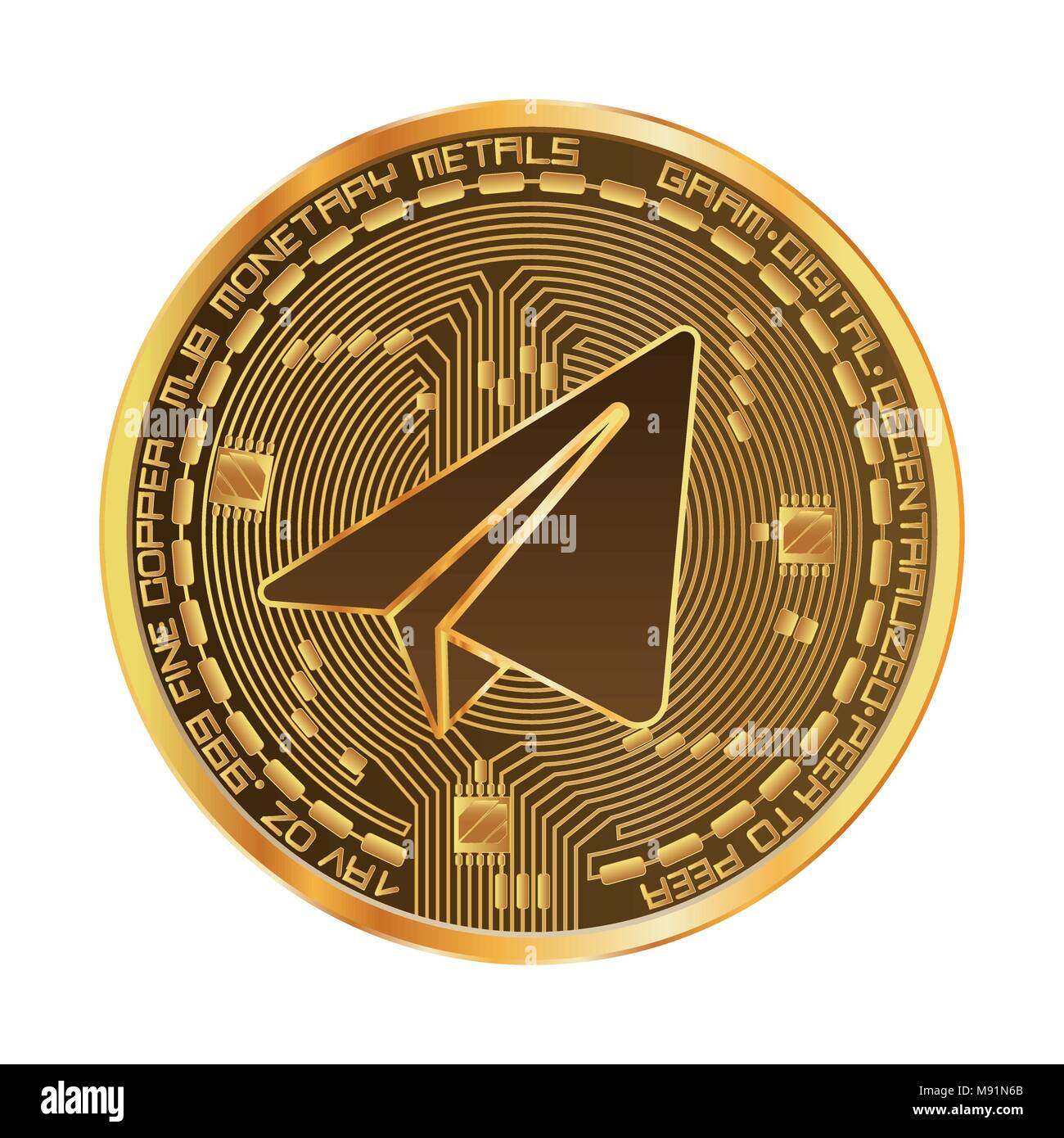 Telegram coin Stock Vector Images - Alamy