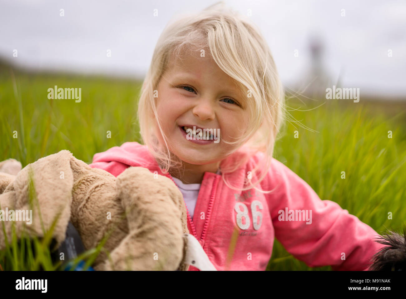 Portrait of a young girl, Iceland. Stock Photo