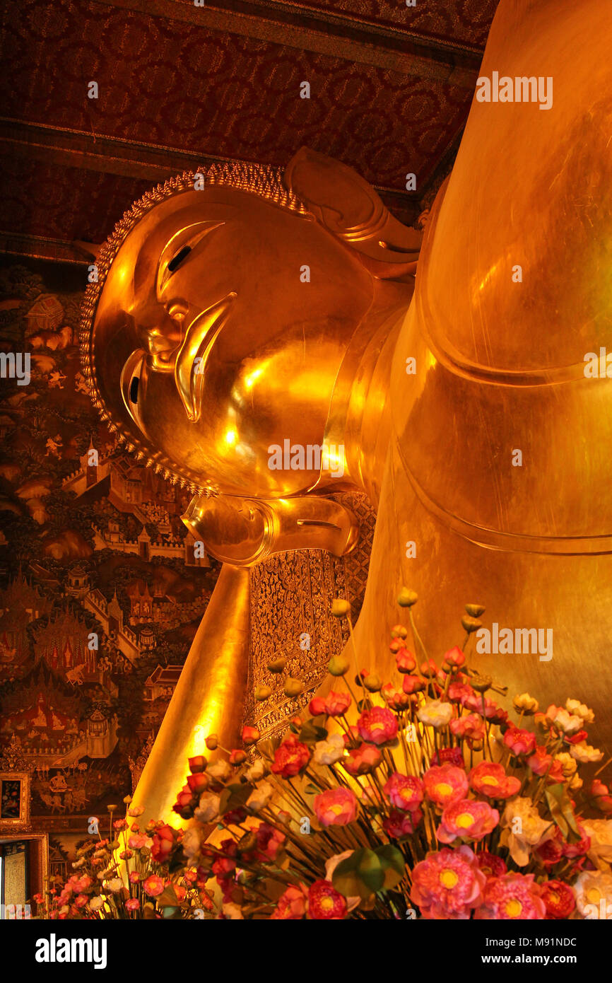 The Golden Reclining Budha Stock Photo
