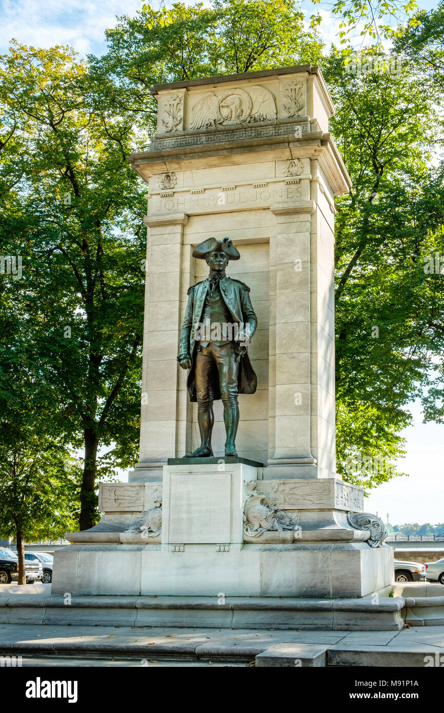 Commodore John Paul Jones Statue, West Potomac Park, 17th Street SW, Washington DC Stock Photo