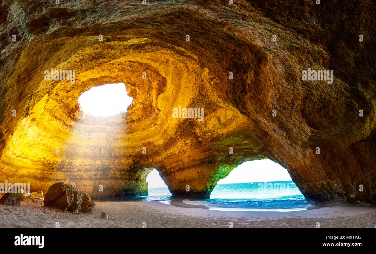 No people inside Benagil cave, Algarve, Portugal Stock Photo