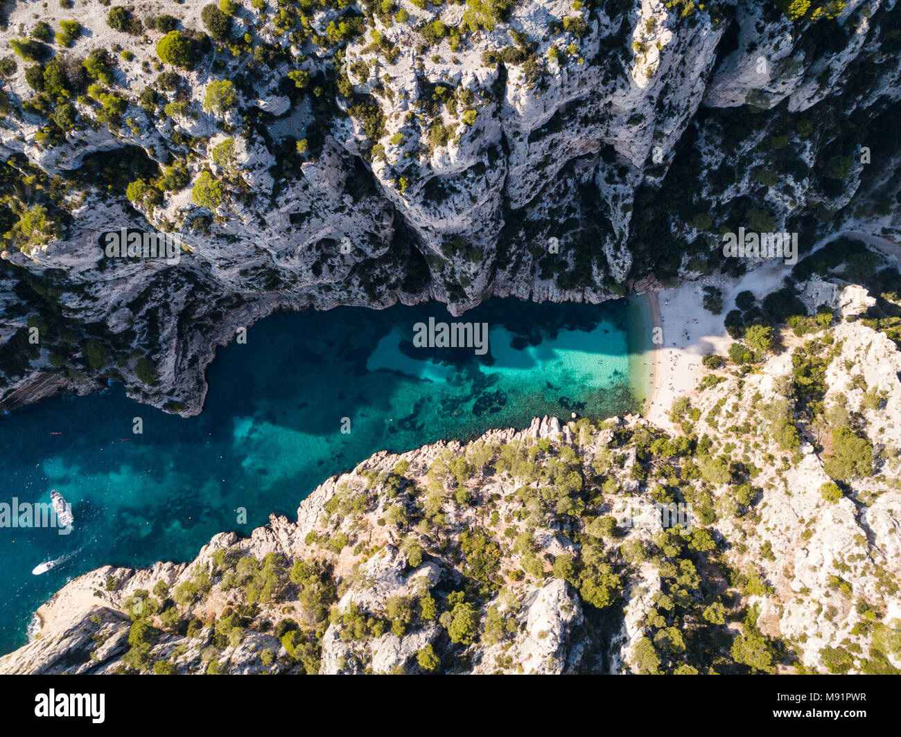 Calanques de Cassis national park near Marseille, France : calanque d'en Vau, Calanque d'En-Vau Stock Photo
