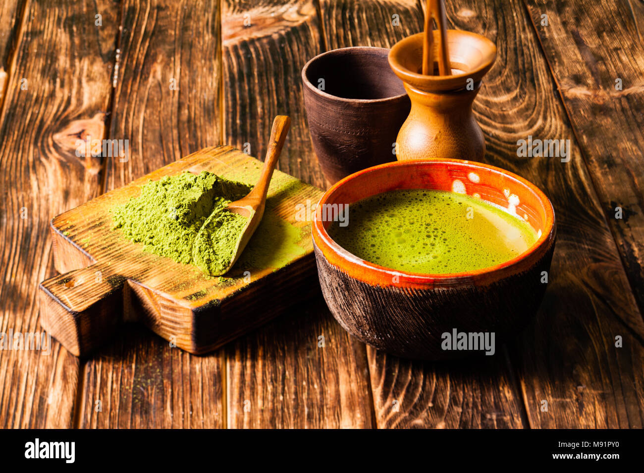 Matcha tea set Stock Photo Alamy