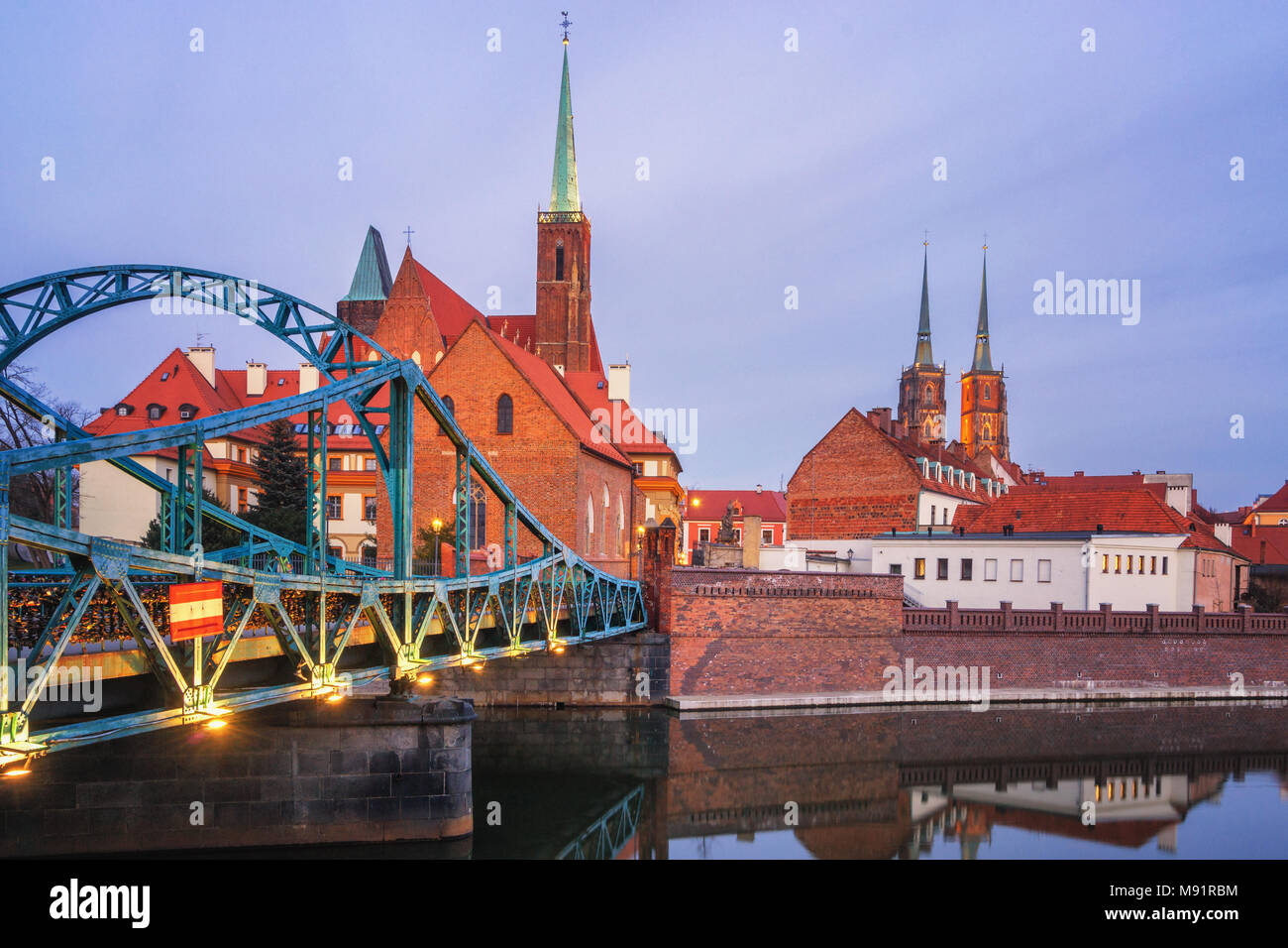 Wroclaw, Poland- View of the old town Ostrow Tumski Stock Photo