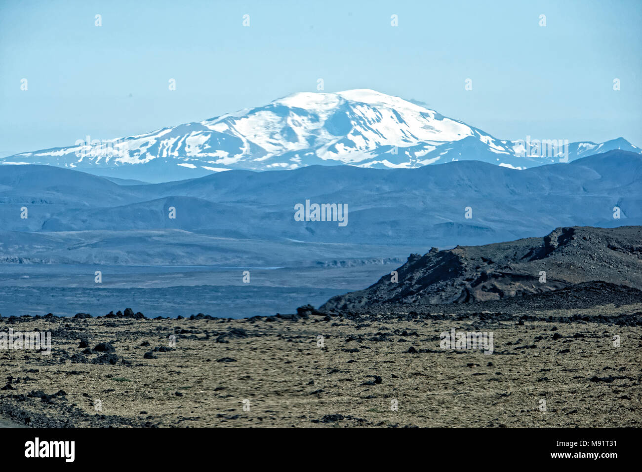 Herdubreid mountain (1682m) in the Odadahraun region of northeast Iceland. Stock Photo