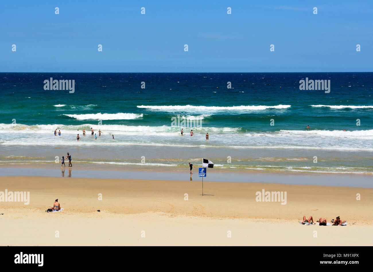 Noosa, Queensland, Australia - December 20, 2017. Peregian Beach south of Noosa, QLD, with people. Stock Photo