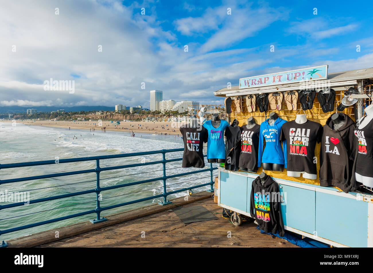Clothes Stand at Santa Monica Pier California USA Stock Photo
