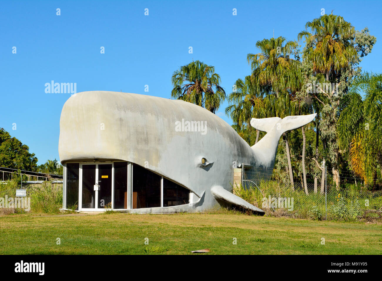 Kinka Beach, Queensland, Australia - December 27, 2017. Large Whale building, designed by Kevin Logan and housing private facilities in Kinka Beach, Q Stock Photo