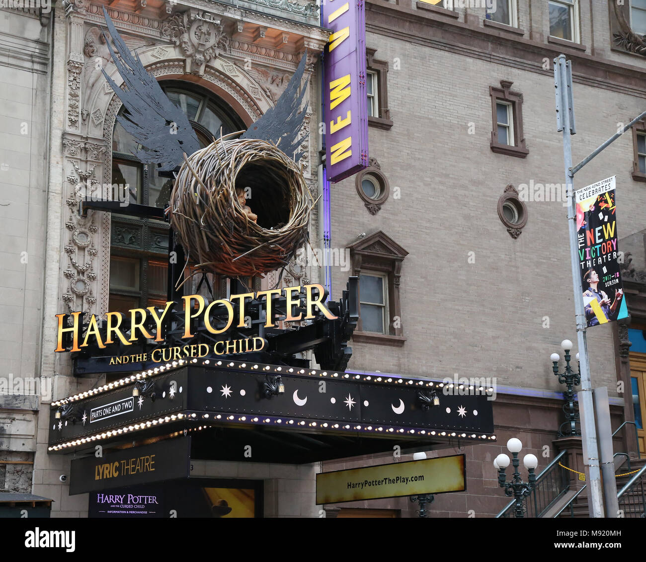 New York, NY, USA. 20th Mar, 2018. 42nd street Theatre Marquee