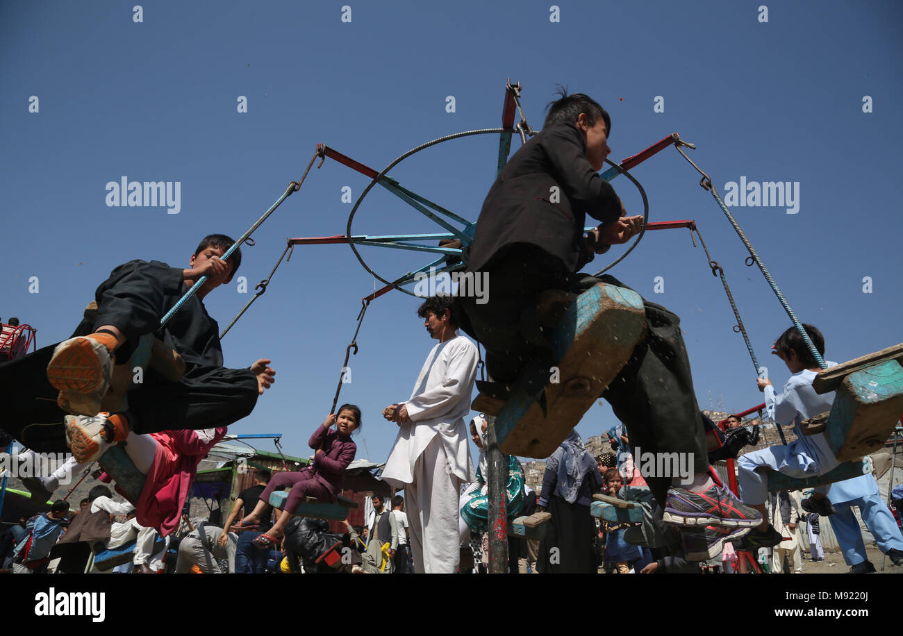 Kabul, Afghanistan. 21st Mar, 2018. Children have fun during the