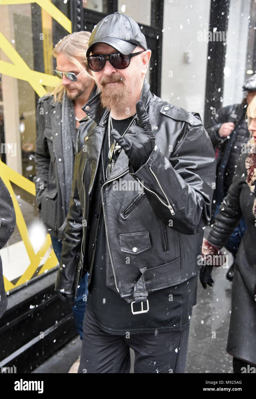 New York, NY, USA. 21st Mar, 2018. Judas Priest, Rob Halford, seen at BUILD  Series out and about for Celebrity Candids - WED, New York, NY March 21,  2018. Credit: Derek Storm/Everett
