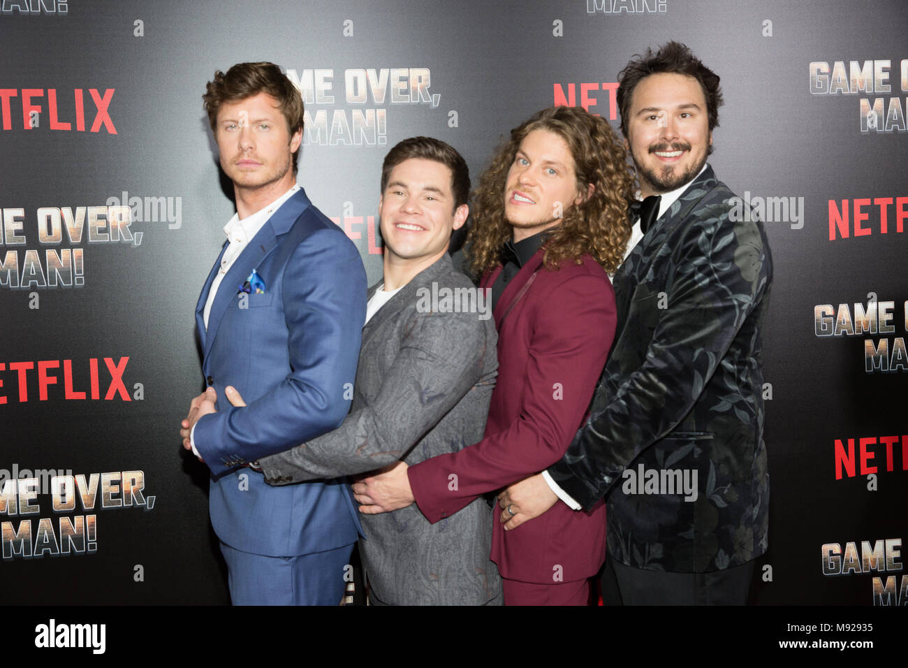 Los Angeles, Ca, USA. 21st Mar, 2018. Anders Holm, Adam Devine, and