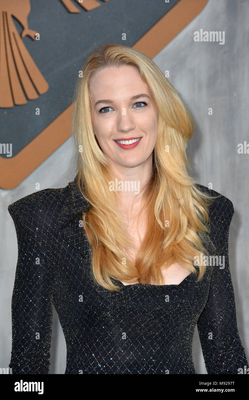 Los Angeles, California, USA. 21st March, 2018. Emily Carmichael at the Global premiere for 'Pacific Rim Uprising' at the TCL Chinese Theatre Picture: Sarah Stewart Credit: Sarah Stewart/Alamy Live News Stock Photo
