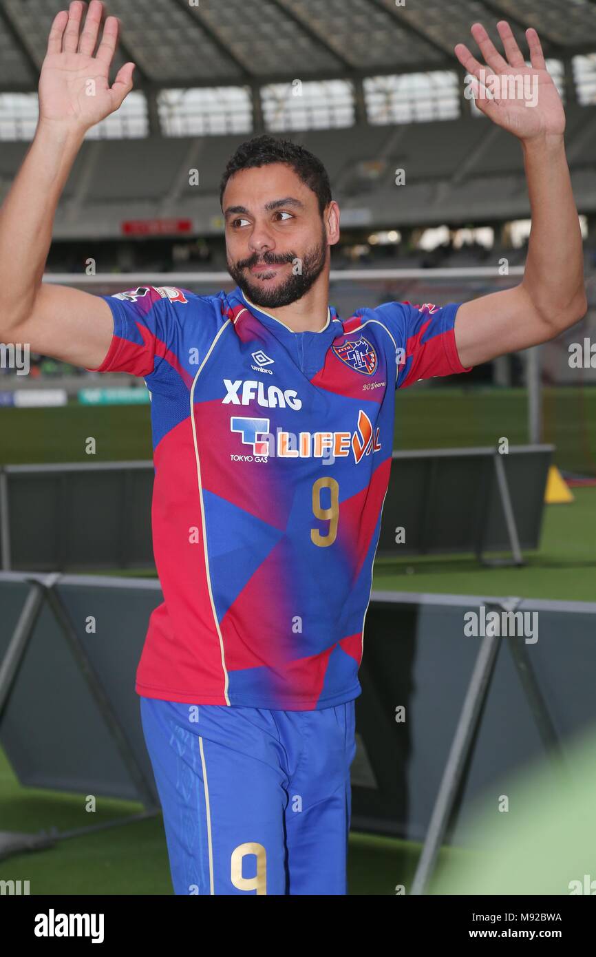 Tokyo Japan 18th Mar 18 Diego Oliveira Fc Tokyo Football Soccer Diego Oliveira Of Fc Tokyo Acknowledges Fans After The 18 J1 League Match Between F C Tokyo 1 0 Shonan Bellmare At Ajinomoto Stadium