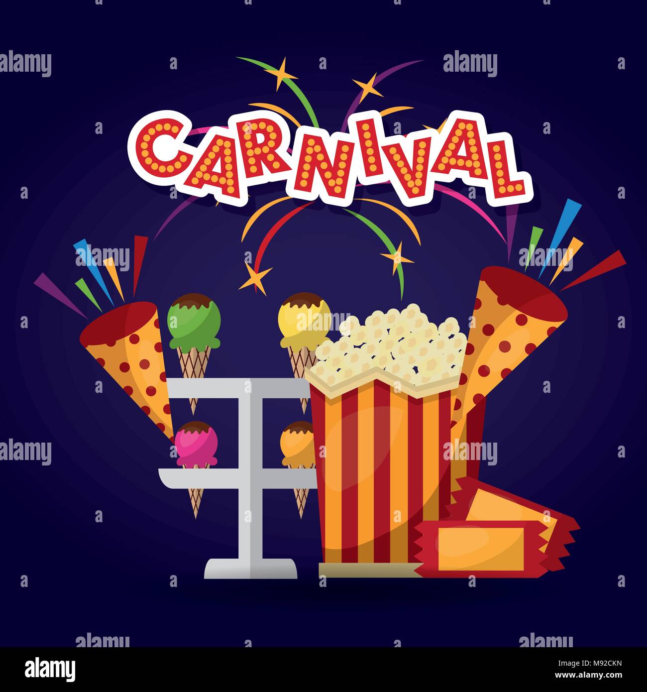 carnival amusement park Stock Vector