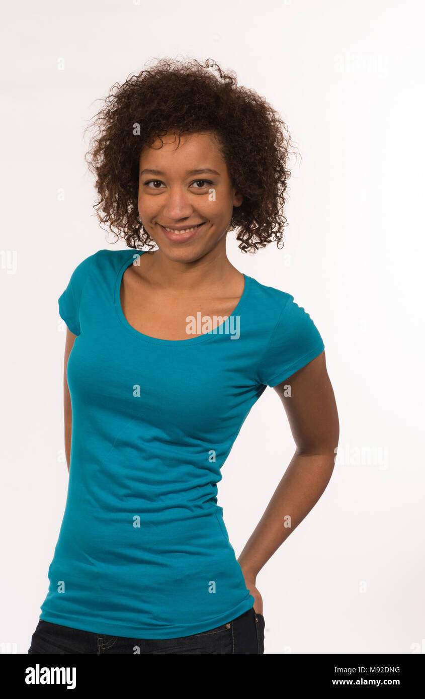 Portrait Of Beautiful Woman African Black Metisse Stock Photo Alamy
