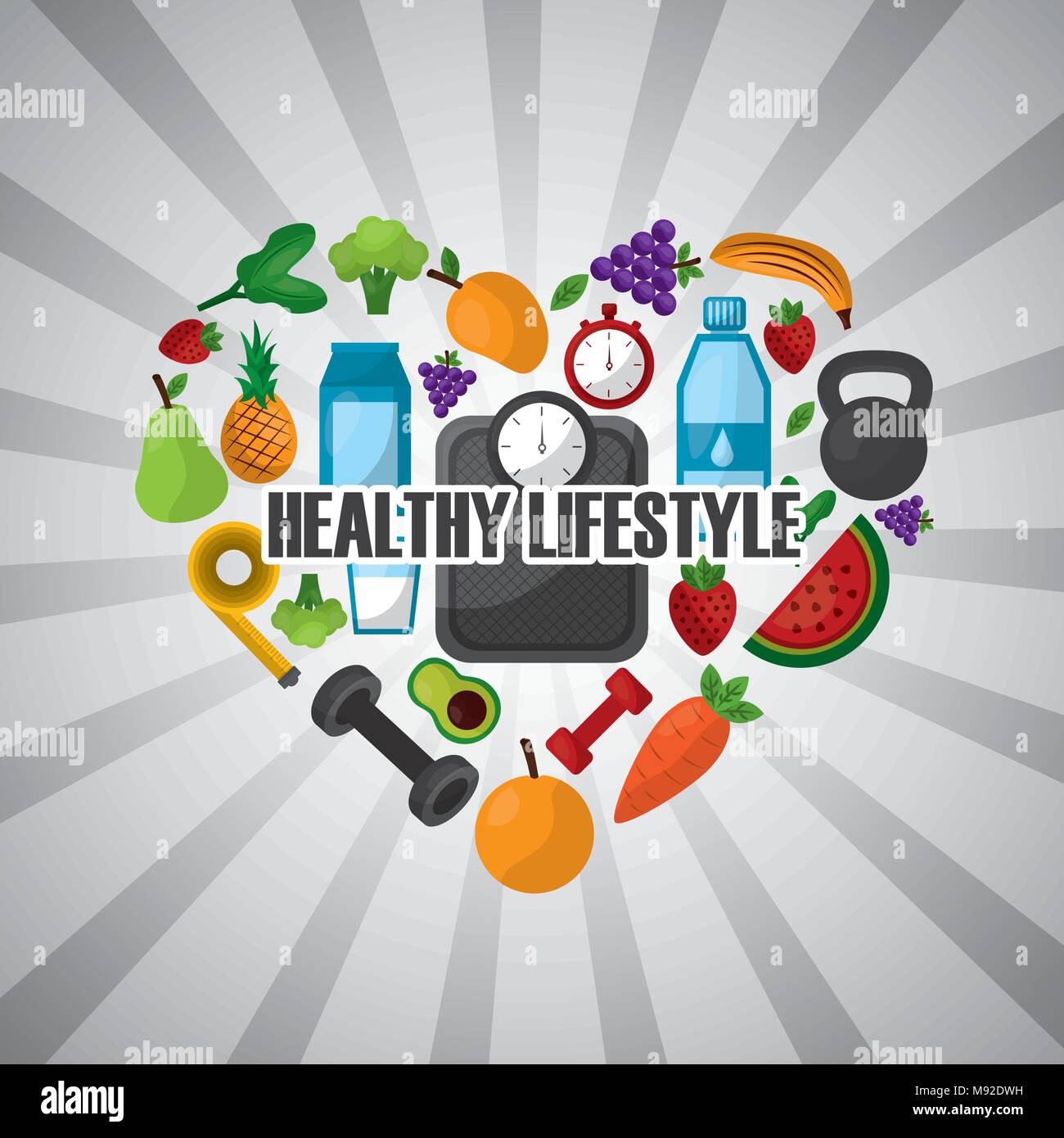 healthy lifestyle sport food Stock Vector Image & Art - Alamy