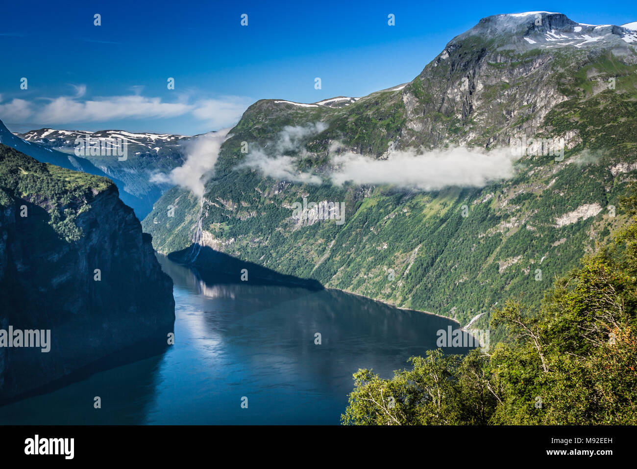 Gallery Detail: Geiranger Fjord Panoramic View Norway Stock Photo