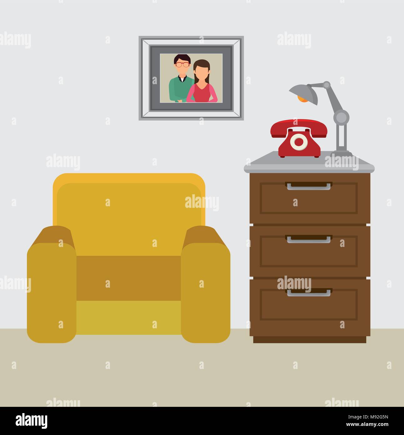 Living Room Interior Stock Vector Image Art Alamy