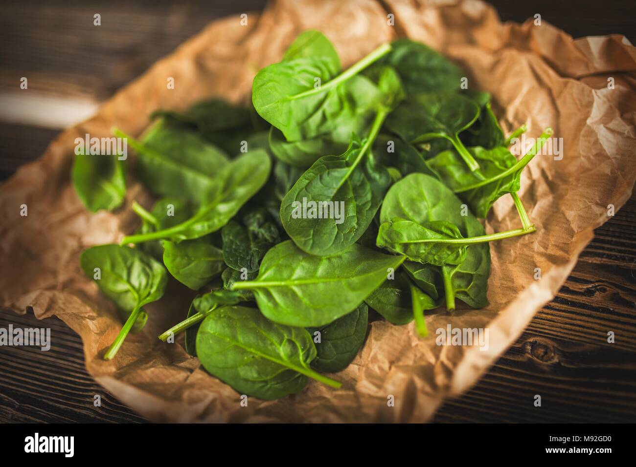 Baby spinach leaves Stock Photo Alamy