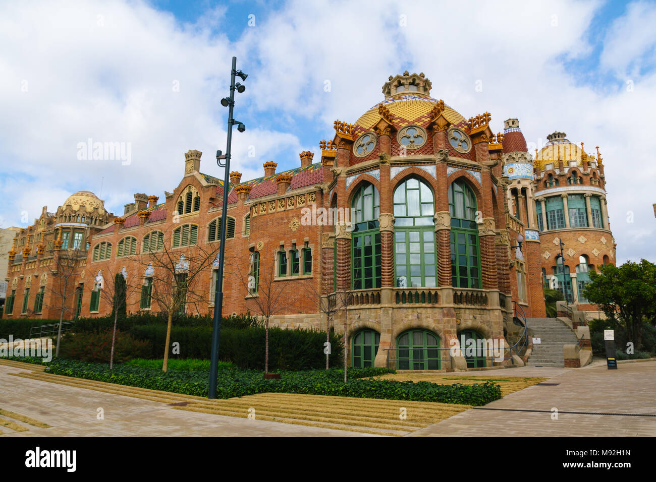 Hospital de la Santa Creu i Sant Pau, designed by the Catalan modernist architect Lluís Domènech i Montaner, it Stock Photo