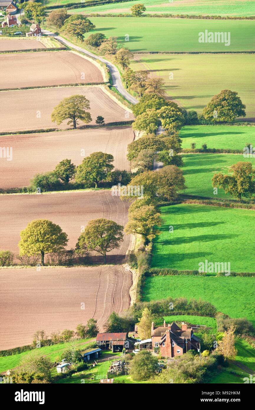 On a bright and dry Sunday afternoon in Autumn, the Wrekin attracts plenty of walkers. There are views over the Severn Valley and the birthplace of th Stock Photo