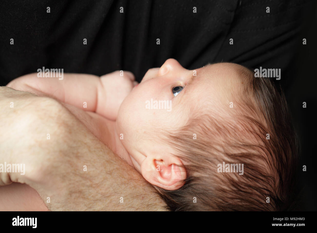 Little baby, parental care Stock Photo