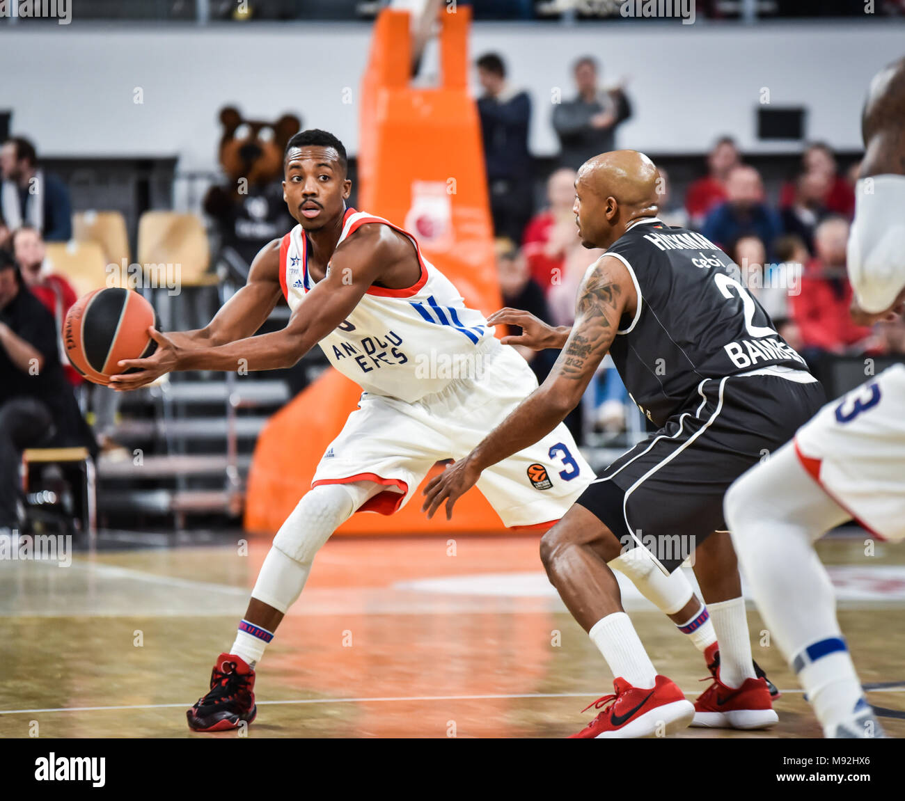 Germany, Bamberg, Brose Arena - 15 March 2018- Basketball, Euroleague - Brose Bamberg vs. Anadolu Efes Istanbul Stock Photo