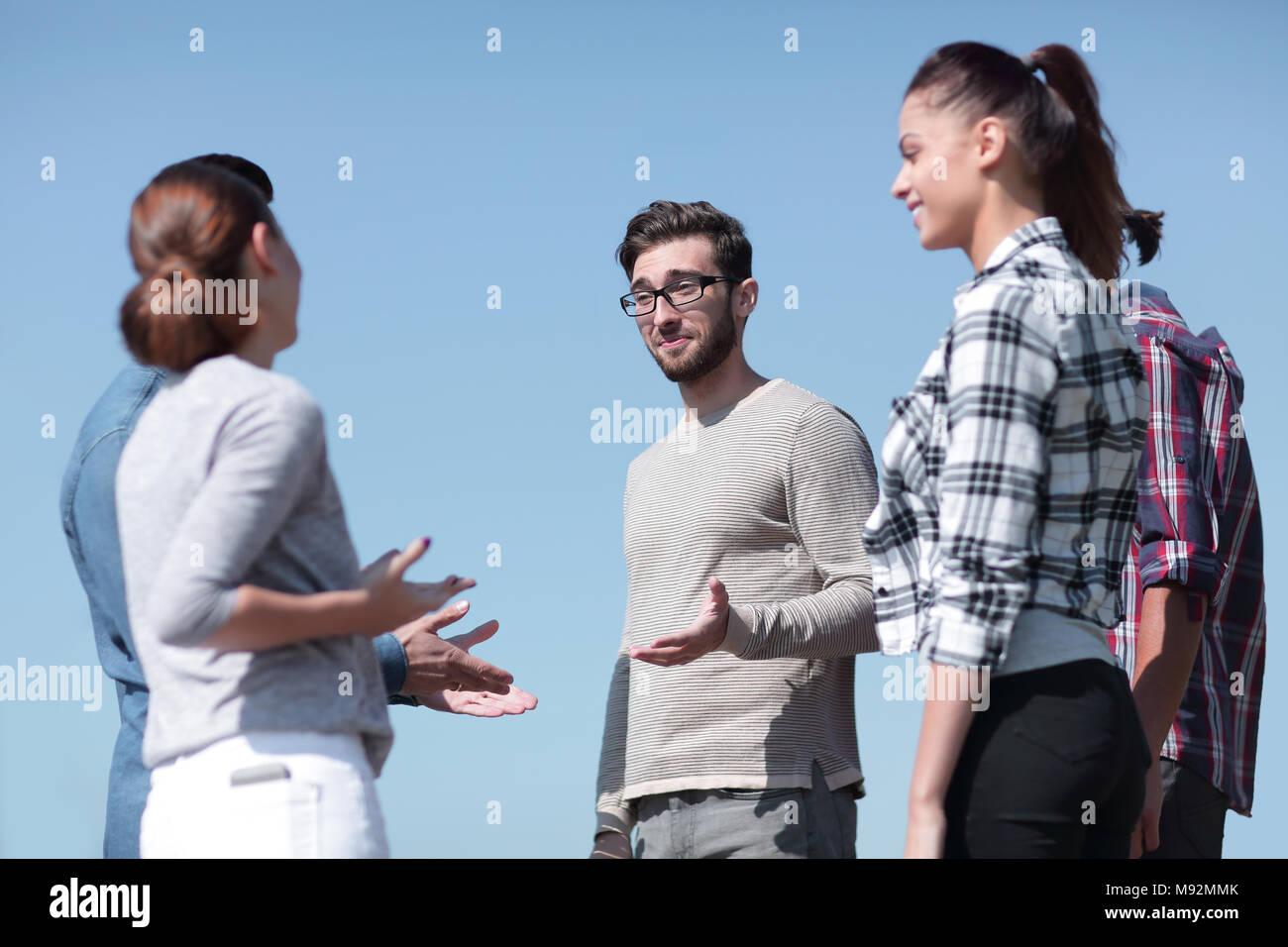 group of students discussing their problems Stock Photo - Alamy