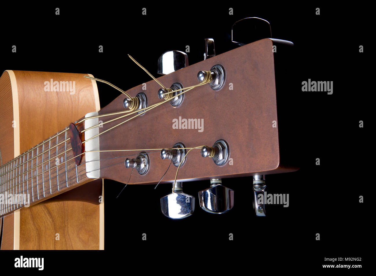 Acoustic Guitar Neck, Head & Body Stock Photo