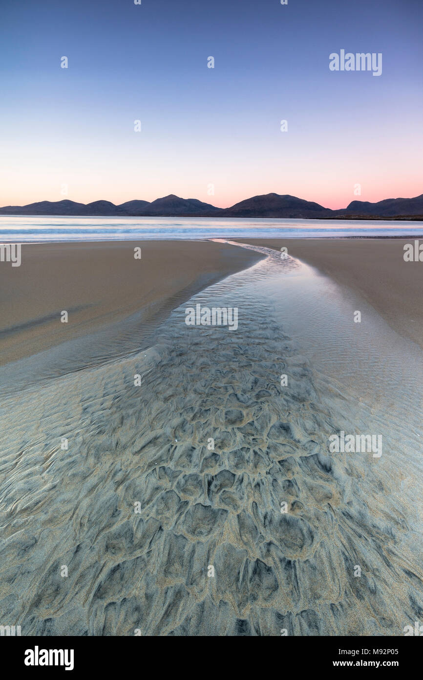 Luskentyre beach on the Isle of Harris in the Outer Hebrides. Stock Photo